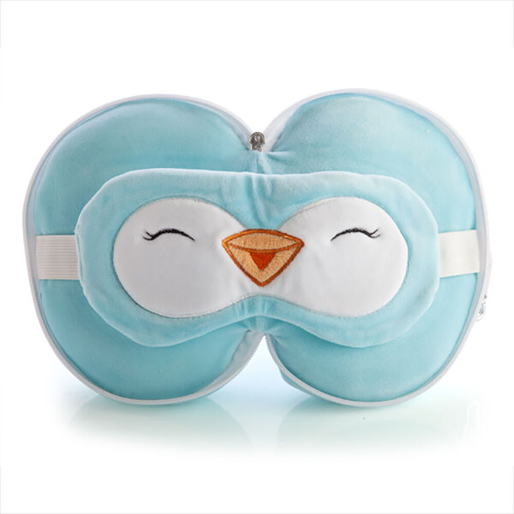 Penguin Island Smooshos Pal Travel 2-in-1 Eye Mask Neck Pillow Penguin 17x15cm Blue — image 3