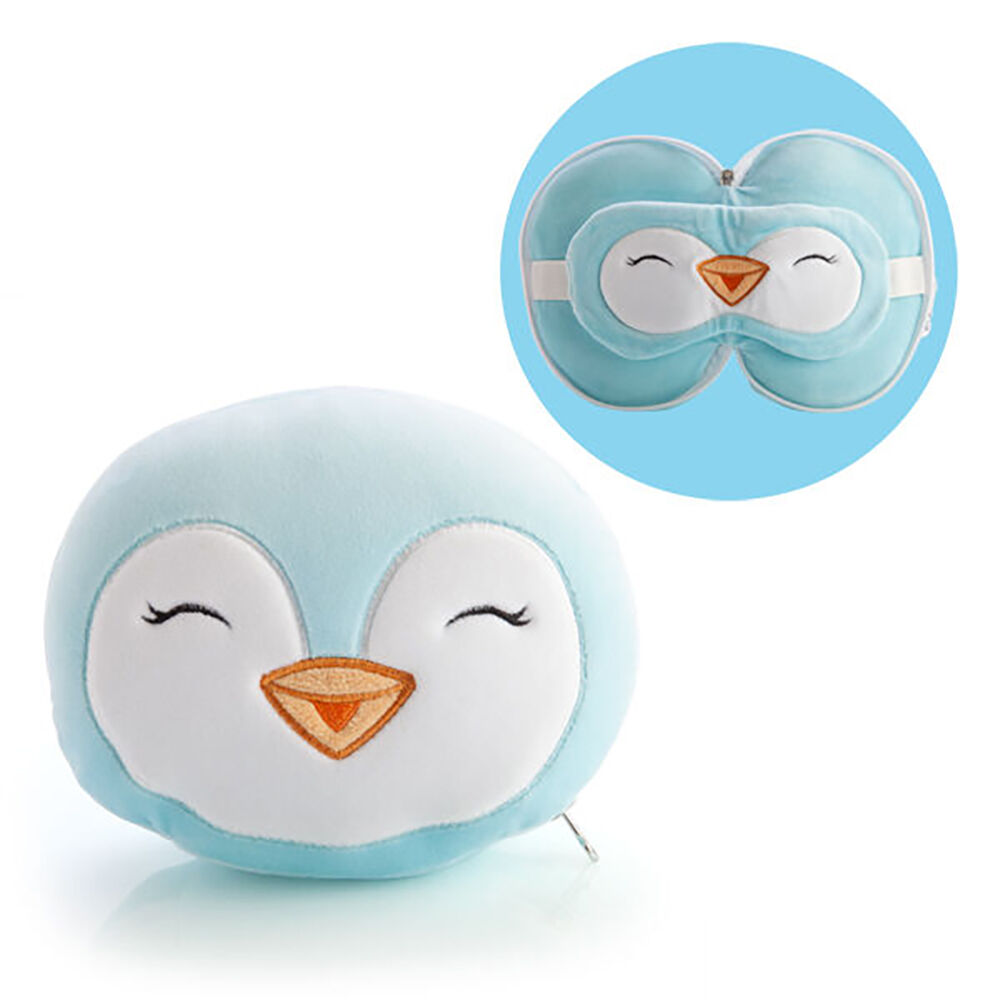 Penguin Island Smooshos Pal Travel 2-in-1 Eye Mask Neck Pillow Penguin 17x15cm Blue — image 2