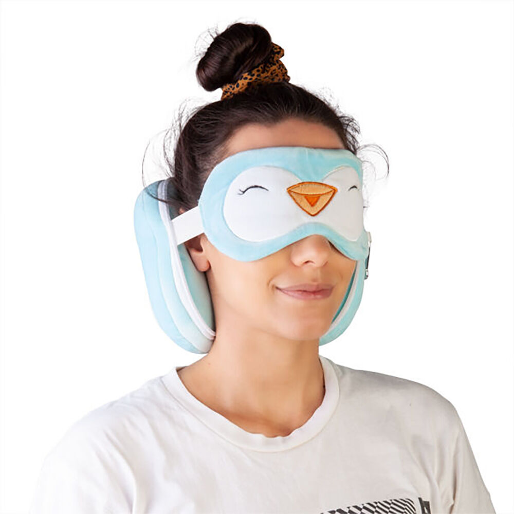 Penguin Island Smooshos Pal Travel 2-in-1 Eye Mask Neck Pillow Penguin 17x15cm Blue — image 4