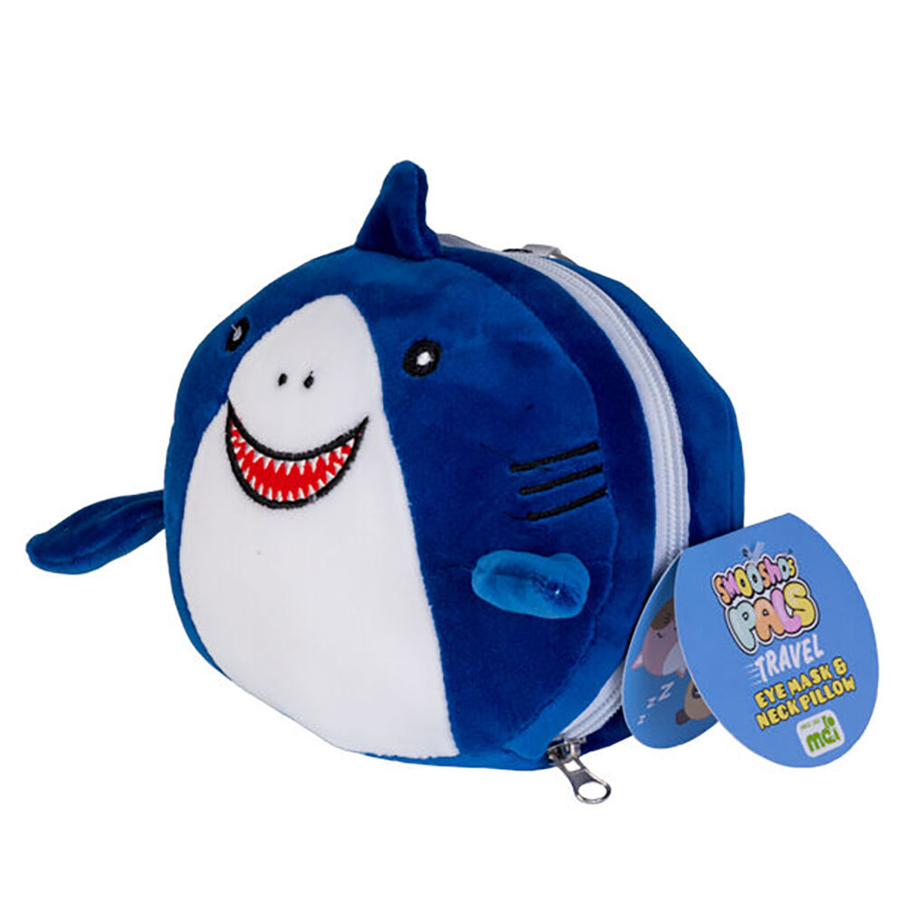 Smooshos Shark 17x15cm Neck Pillow Pal Travel 2-in-1 Eye Mask Blue — image 7
