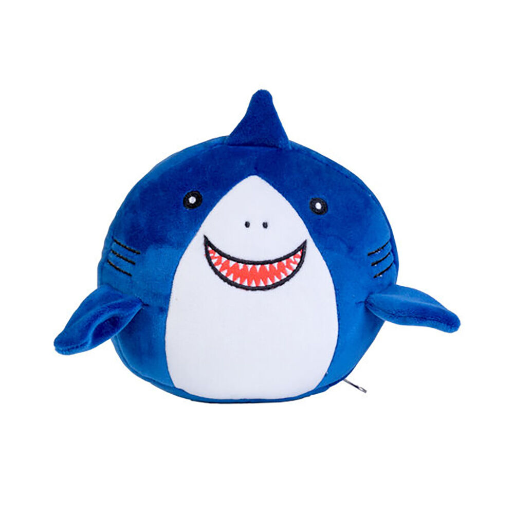 Smooshos Shark 17x15cm Neck Pillow Pal Travel 2-in-1 Eye Mask Blue