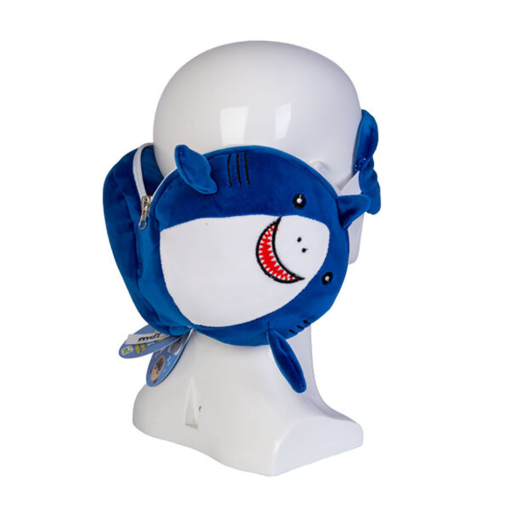 Smooshos Shark 17x15cm Neck Pillow Pal Travel 2-in-1 Eye Mask Blue — image 5