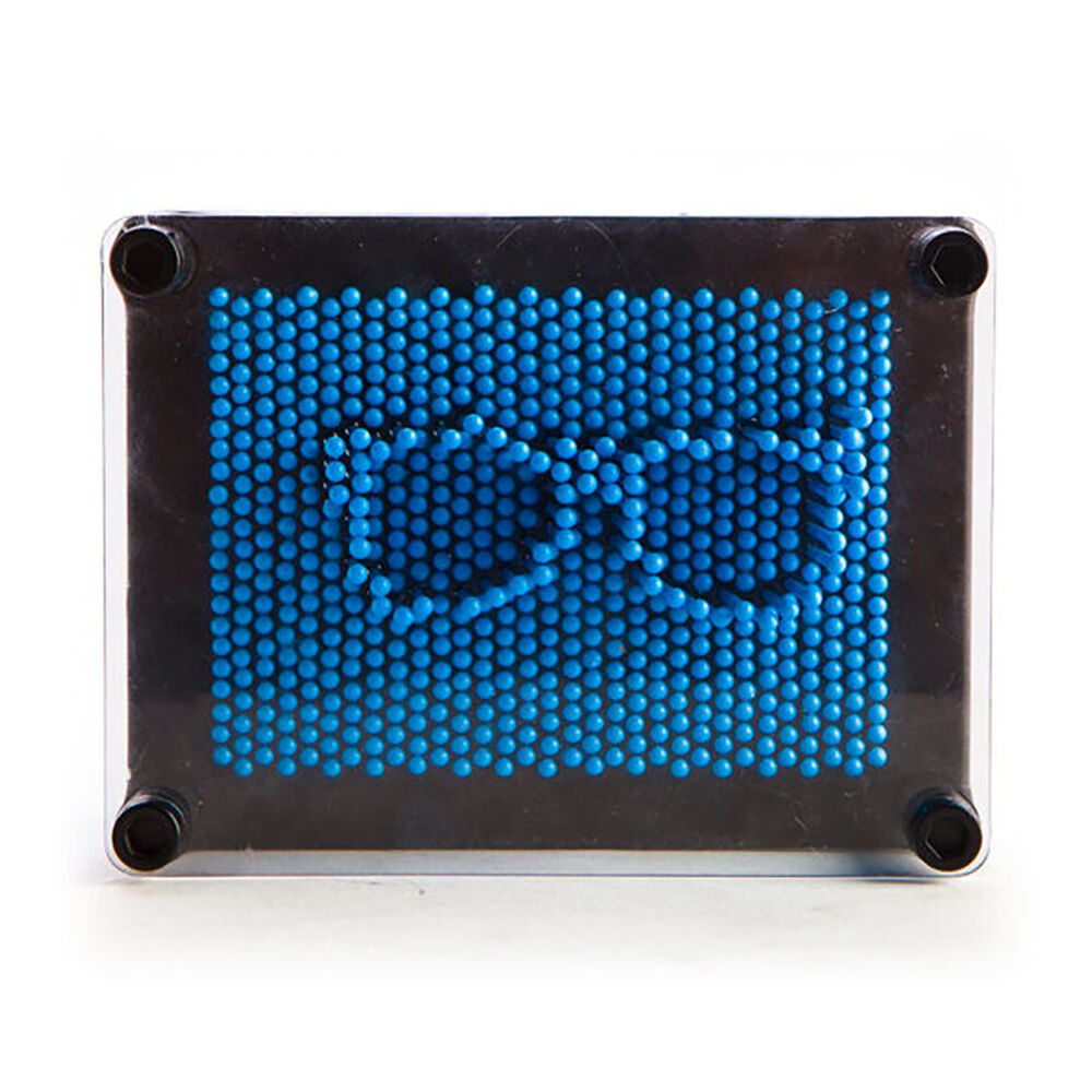 Mdi Neon Pin Art Board Square Reusable Canvas Sensory Desk Toy 13x10cm — Blue