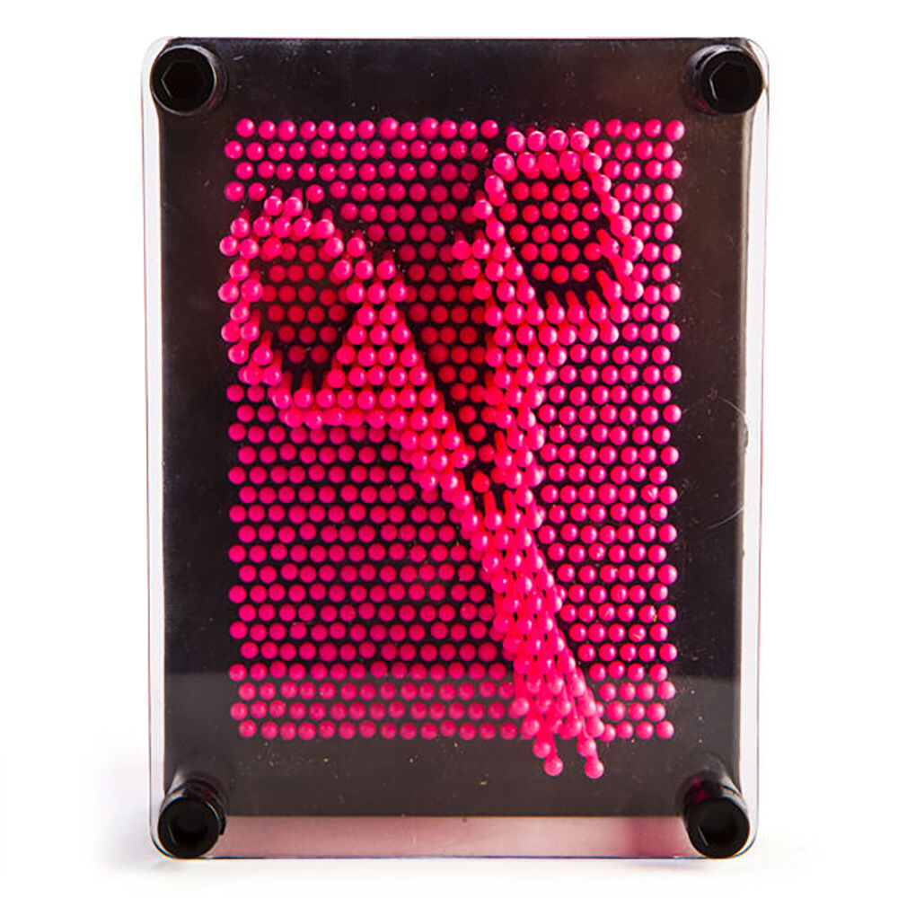 Mdi Neon Pin Art Board Square Reusable Canvas Sensory Desk Toy 13x10cm — Pink
