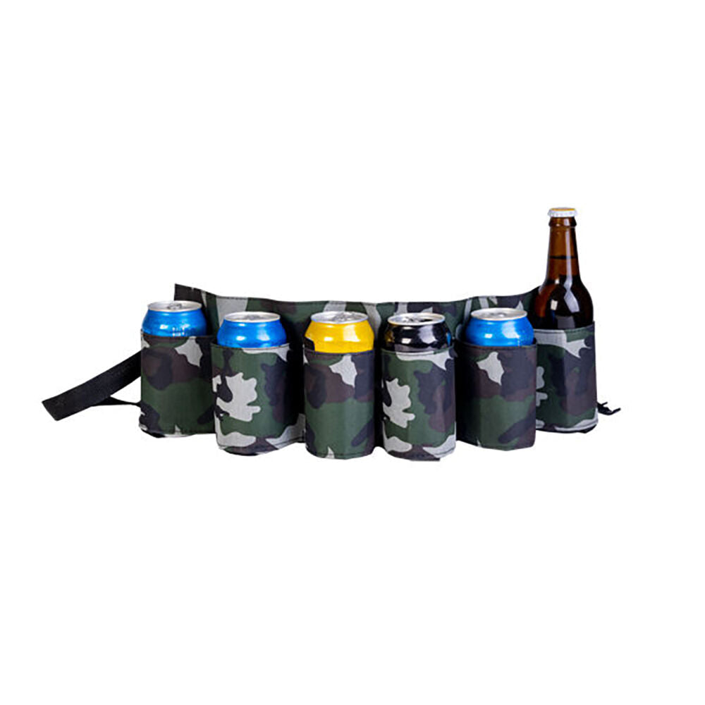 Mdi 6xBeer Belt Holder w/ Bottle Opener BBQ/Picnic Party Accessory Camo