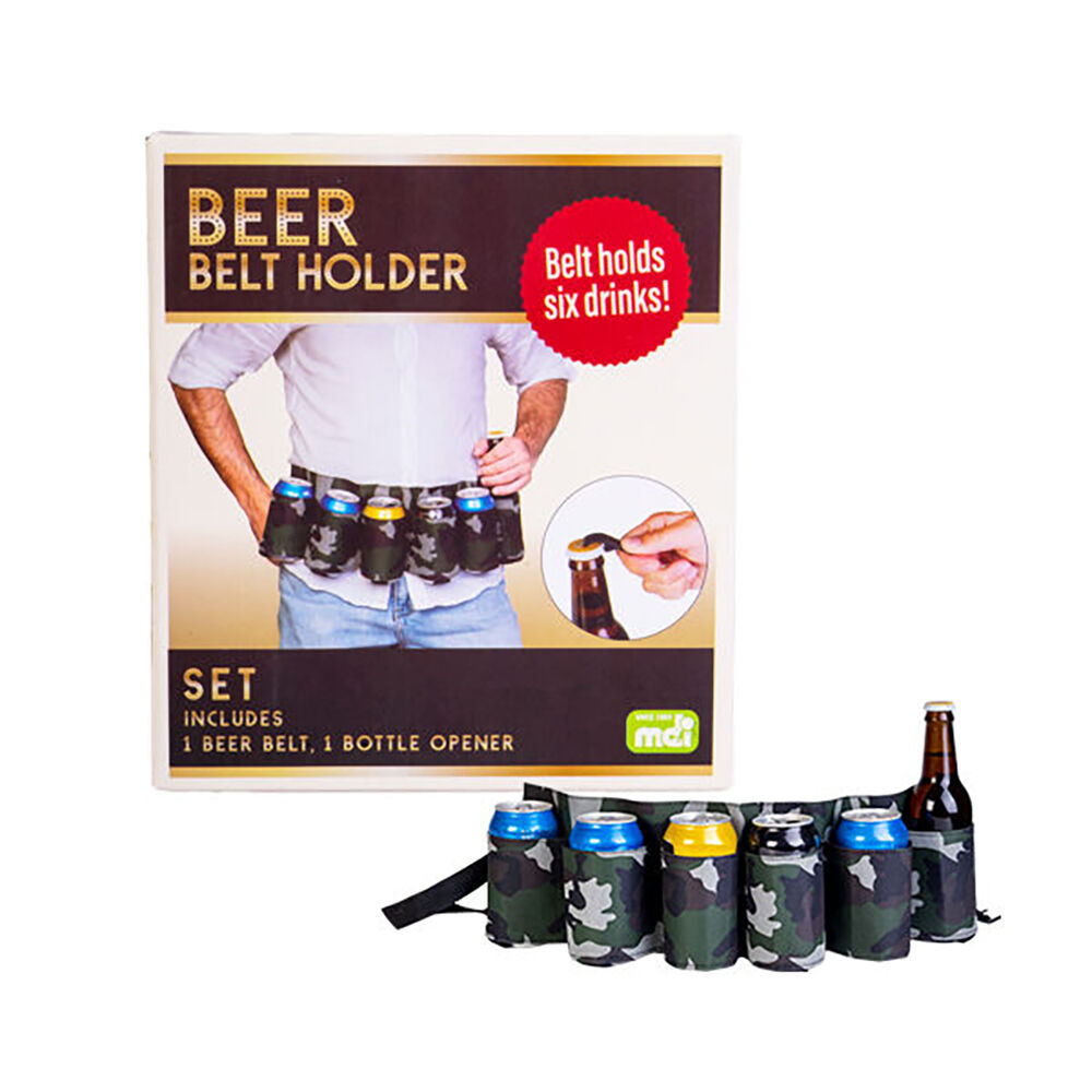 Mdi 6xBeer Belt Holder w/ Bottle Opener BBQ/Picnic Party Accessory Camo (2 Pack) — image 6