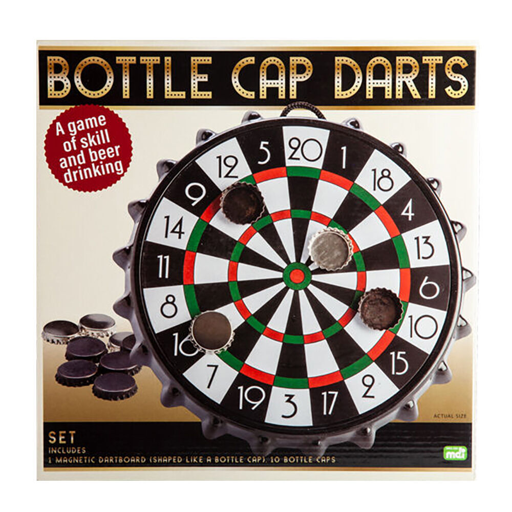 Mdi Magnetic Bottle Cap Darts Wall Game Novelty Bar Display Toy 25x25cm (2 Pack) — image 2