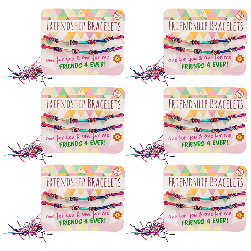Mdi Friendship Colourful Adjustable Handwoven Bracelets 11x11cm Assorted (6 Pack)