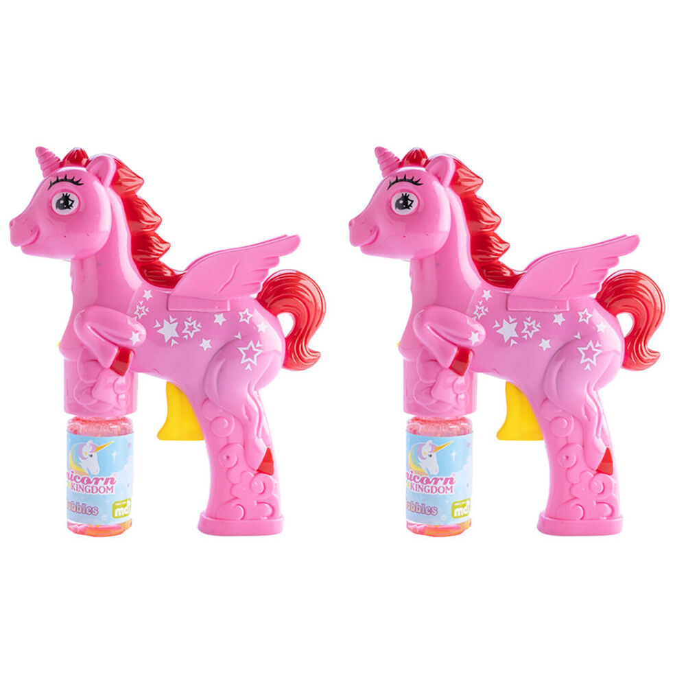 Unicorn Kingdom Bubble Maker Gun Kids/Children Outdoor Play Toy Pink Unicorn (2 Pack)
