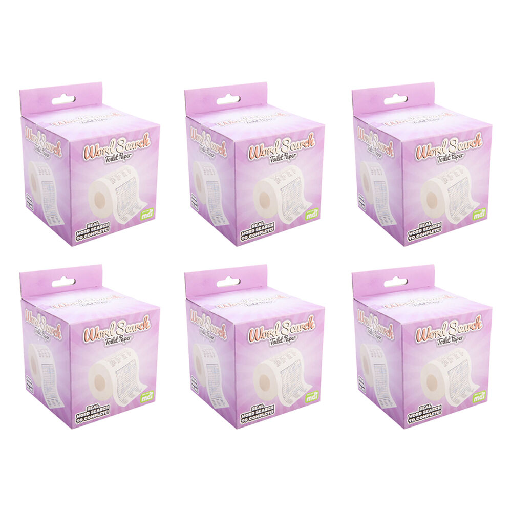 Mdi Toilet & Bathroom Paper Tissue Roll Word Search Puzzle Design 3ply (6 Pack)