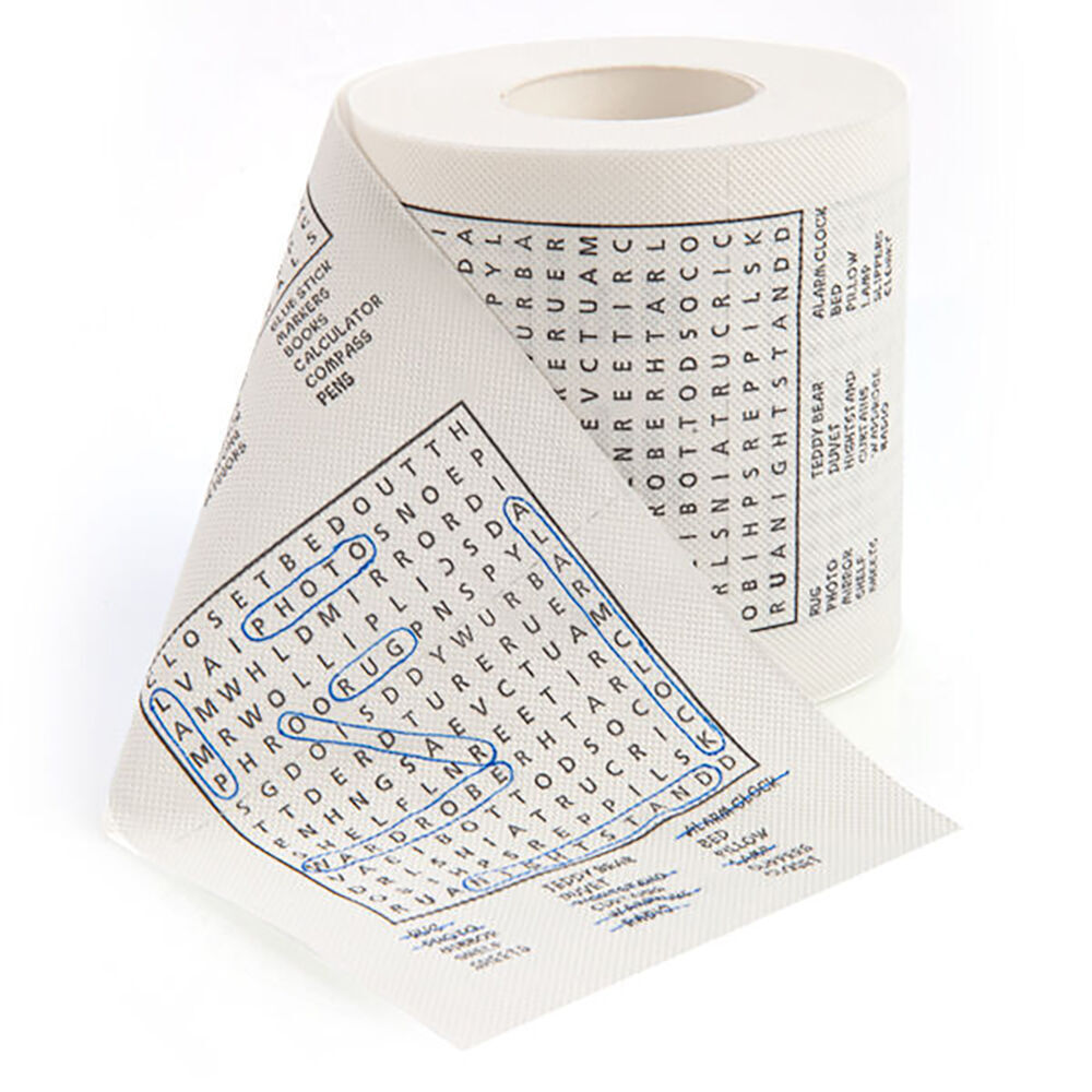 Mdi Toilet & Bathroom Paper Tissue Roll Word Search Puzzle Design 3ply (6 Pack) — image 4