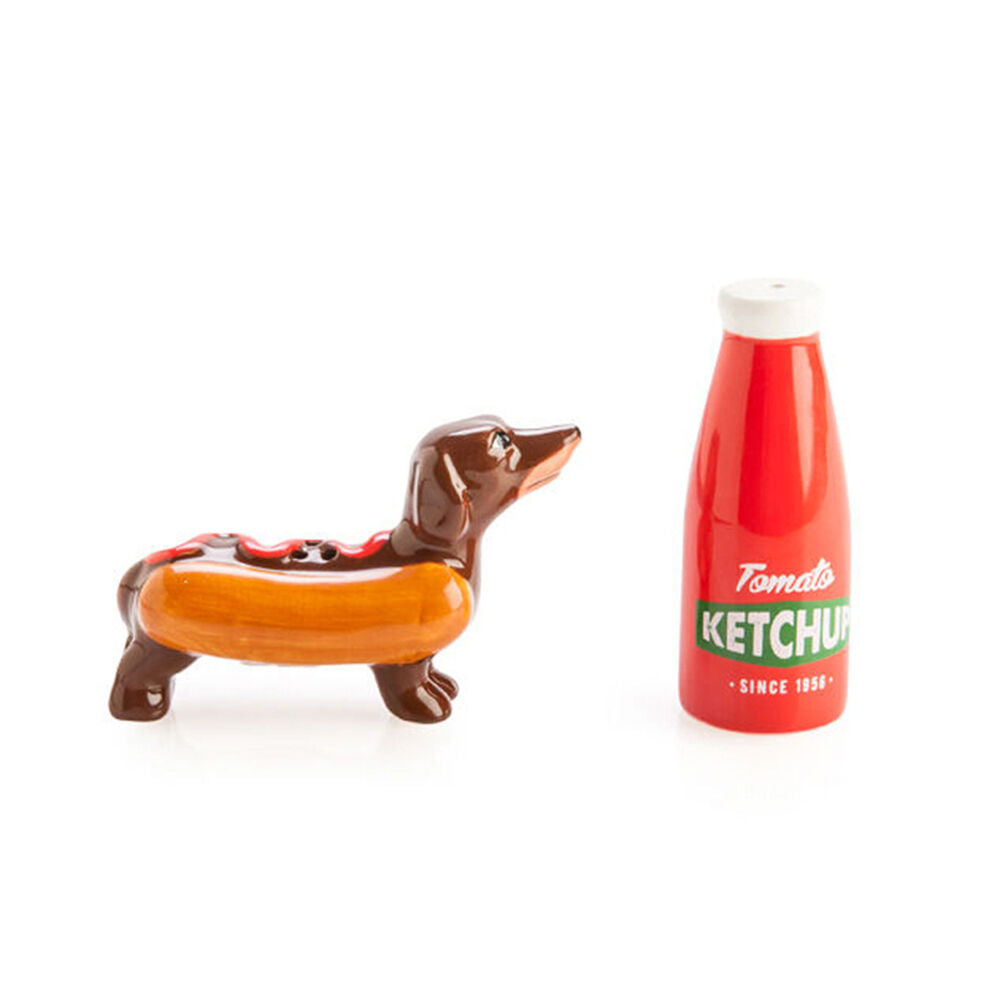 Flavour Mates 2pc Flavour Mates Salt & Pepper Shaker Set 11x11x5.5cm Sausage Dog Ketchup (2 Pack) — image 2