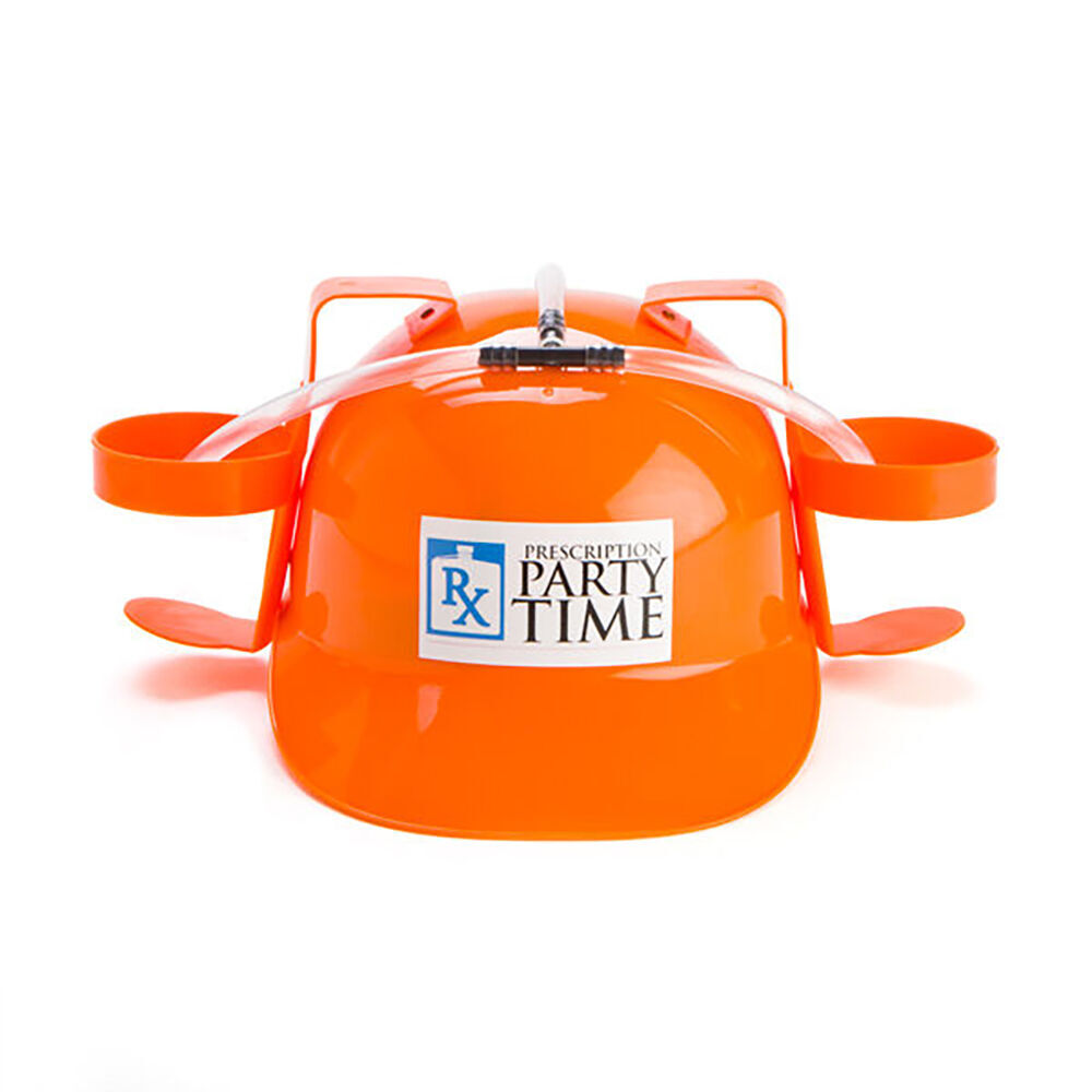 Mdi Drinking Hat Beer Helmet Drink Dispenser Prescription 31x27cm Orange (2 Pack) — image 2
