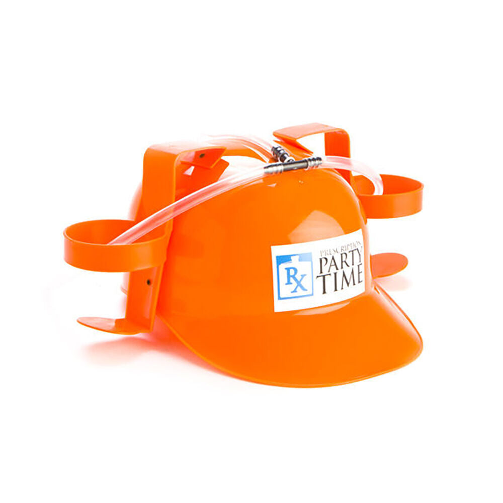 Mdi Drinking Hat Beer Helmet Drink Dispenser Prescription 31x27cm Orange (2 Pack) — image 3