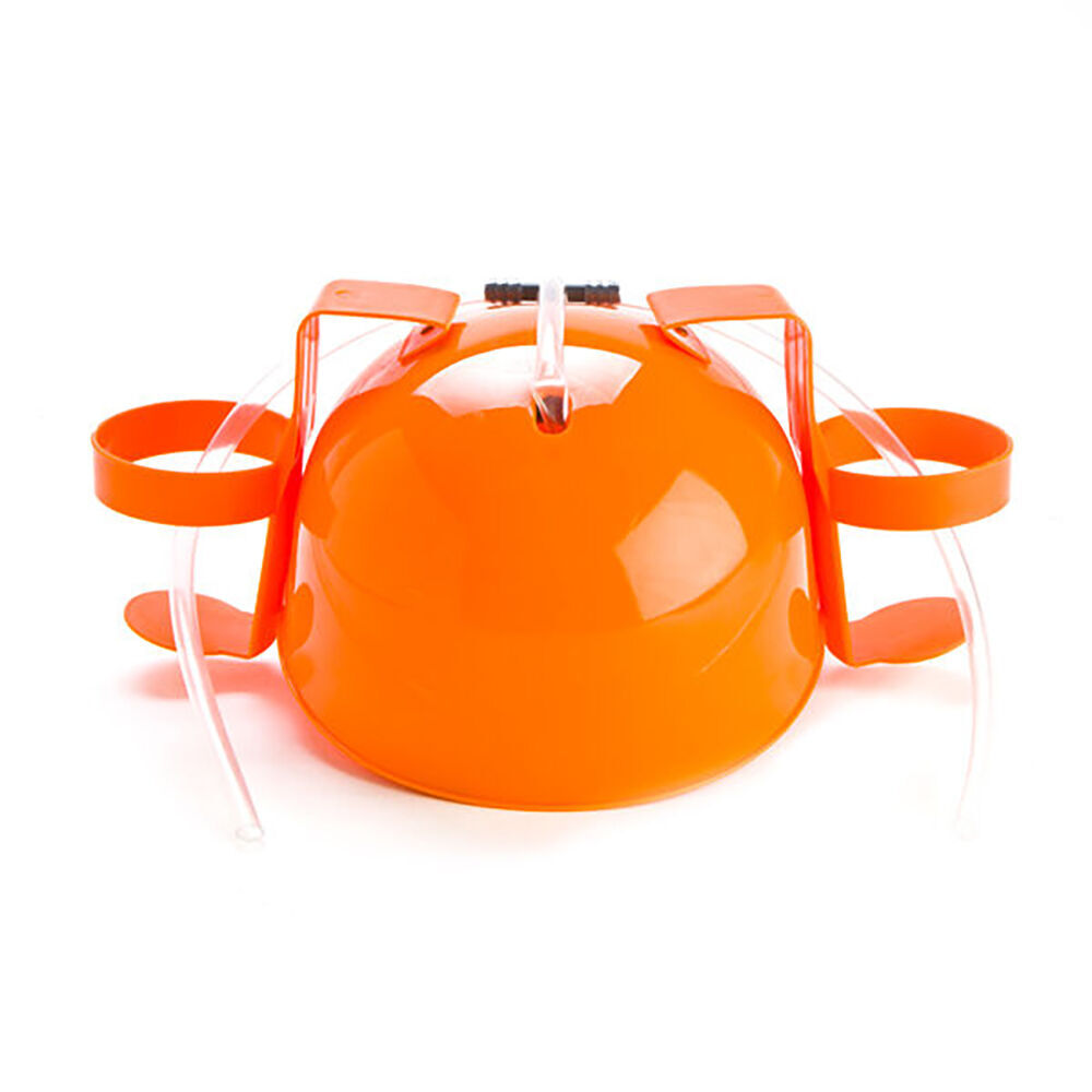Mdi Drinking Hat Beer Helmet Drink Dispenser Prescription 31x27cm Orange (2 Pack) — image 5