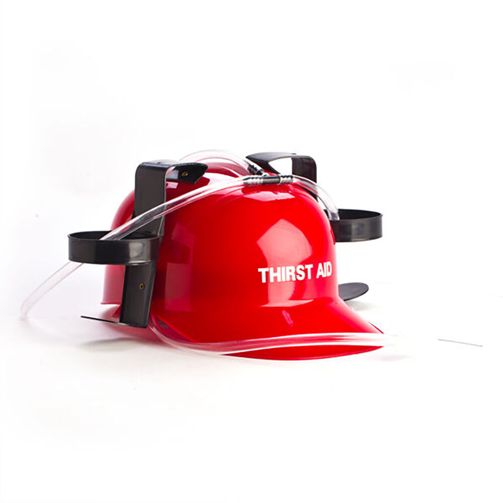 Mdi Drinking Party Hat Beer Helmet Drink Dispenser Thirst Aid 31x27cm Red — image 2