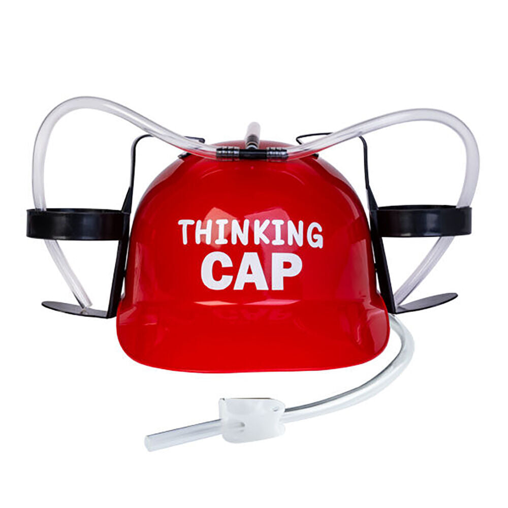 Mdi Drinking Party Hat Beer Helmet Drink Dispenser Thinking Cap 31x27cm Red (2 Pack) — image 2