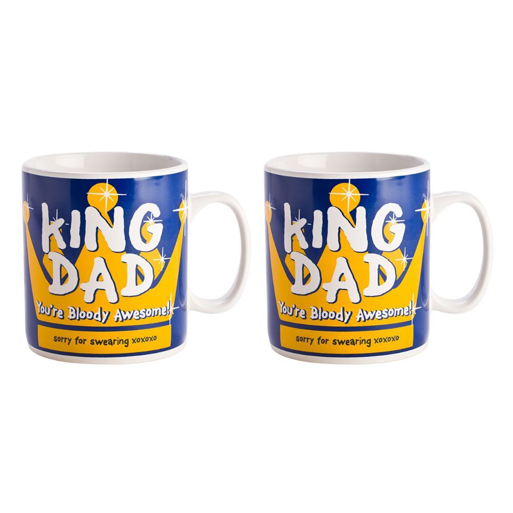 Mdi Giant Mug King Dad Home/Kitchen Drinkware Coffee/Water/Tea Mug Blue (2 Pack)