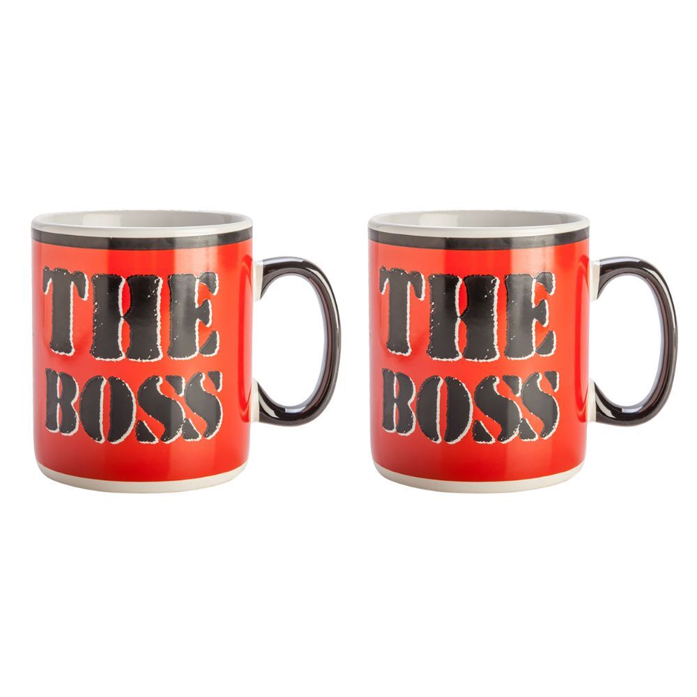 Mdi Giant Mug the Boss Home/Kitchen Drinkware Ceramic Coffee/Tea Mug Red (2 Pack)