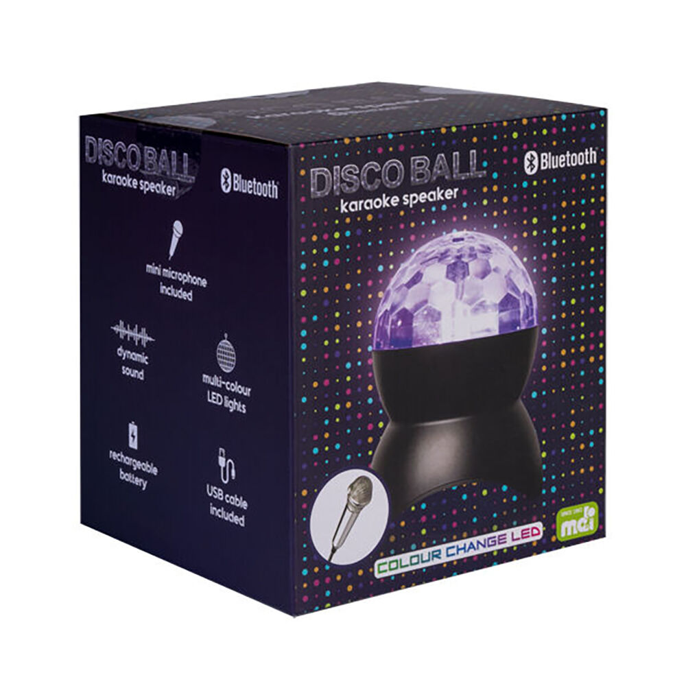 Art + Tech Disco Ball Karaoke LED Party Wireless Speaker 11x13.2cm Black — image 5