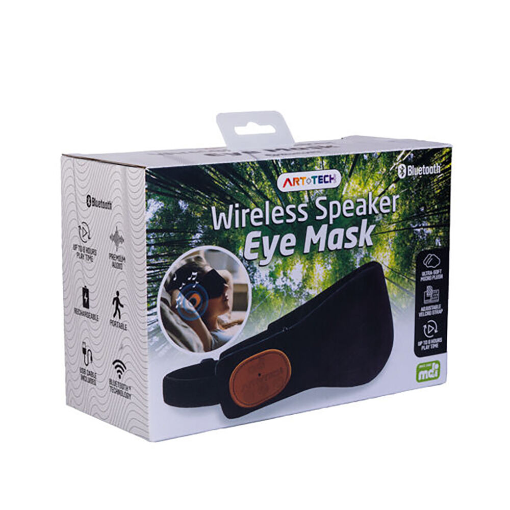Art + Tech Bluetooth Wireless Speaker/Audio Soft Eye Mask 40.5x1cm Black — image 5