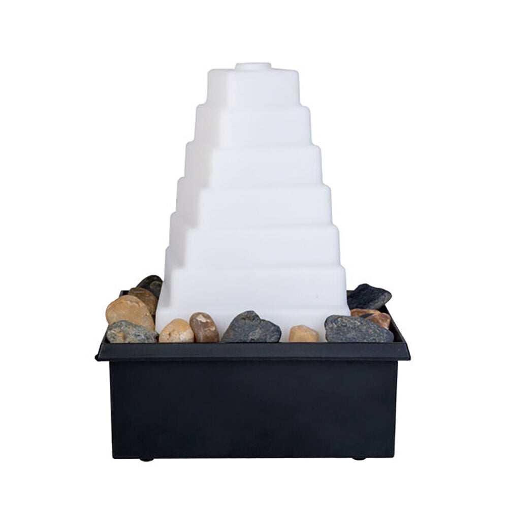 Mdi LED Fountain Pyramid Rocks Tabletop Water Light Feature Decor15.3cm — image 4