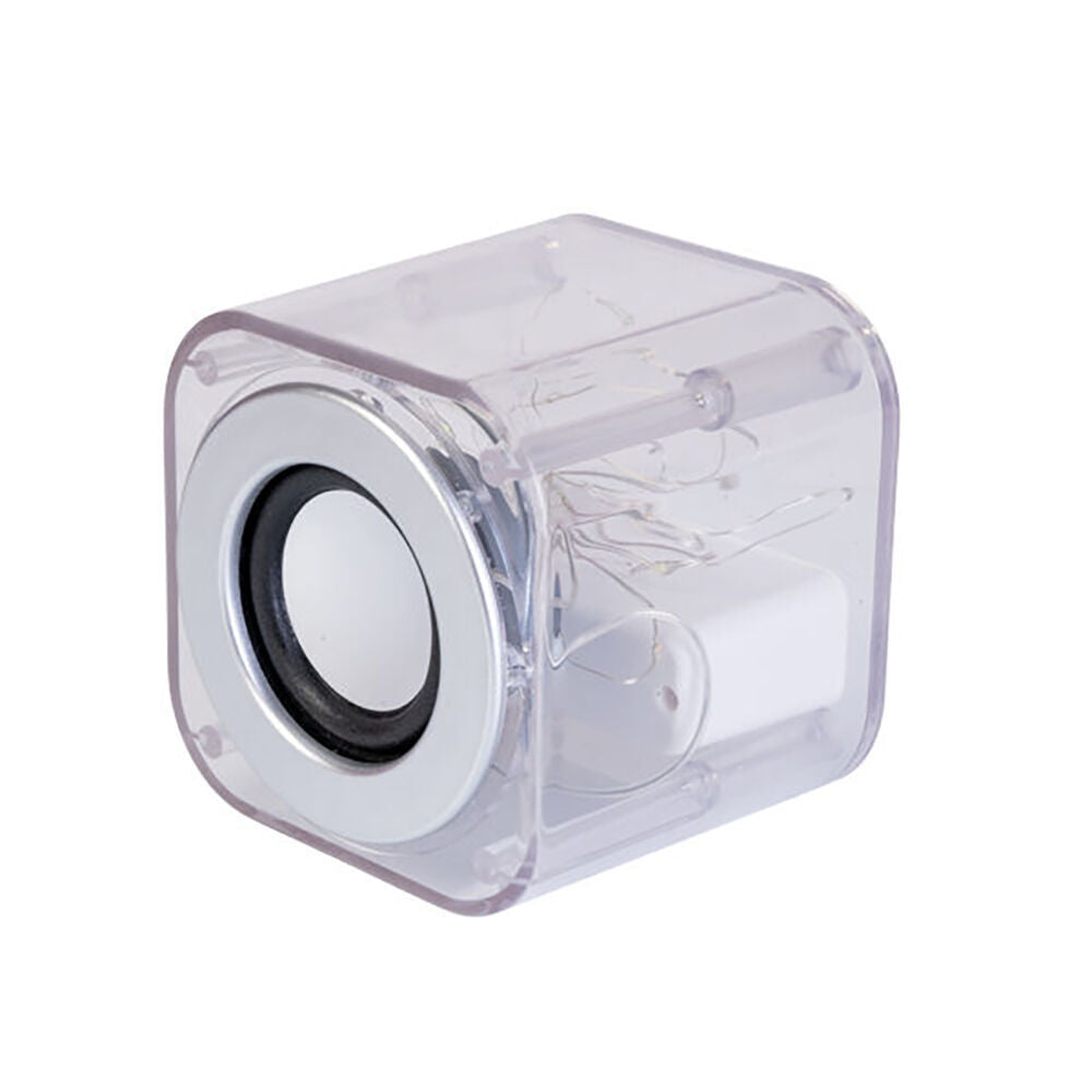 Art + Tech Light Up Speaker Clear Cube LED Music Display Room Lamp 8.5x8.5cm (2 Pack) — image 2
