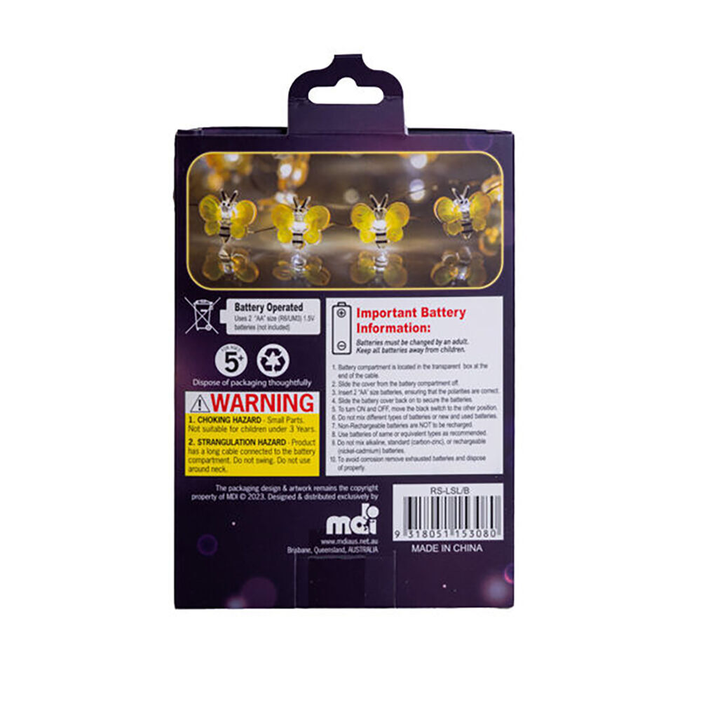 Art + Tech LED String Light Bee Themed Room Decor Party Lighting 23.8x3.5cm (3 Pack) — image 5