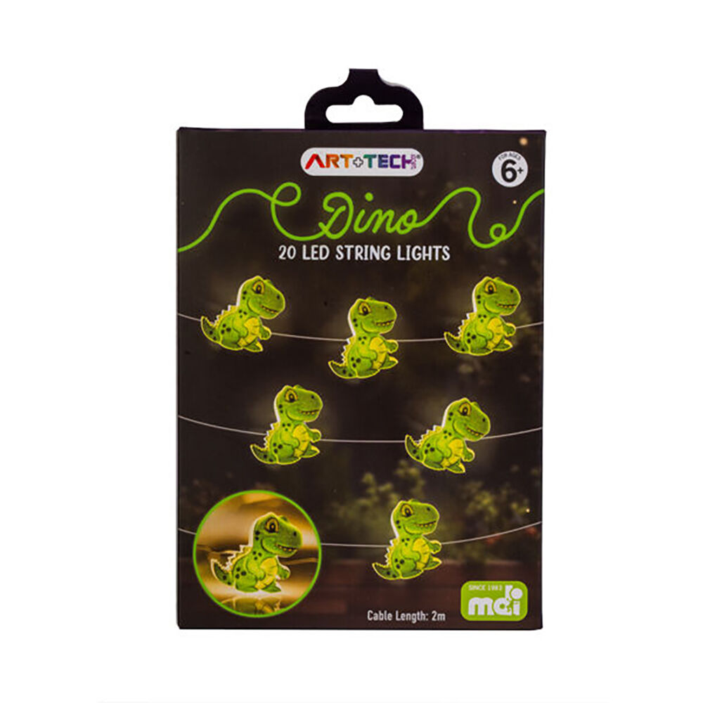 Art + Tech LED String Light Dino Fun Decorative Kids Lighting 23.8x3.5cm