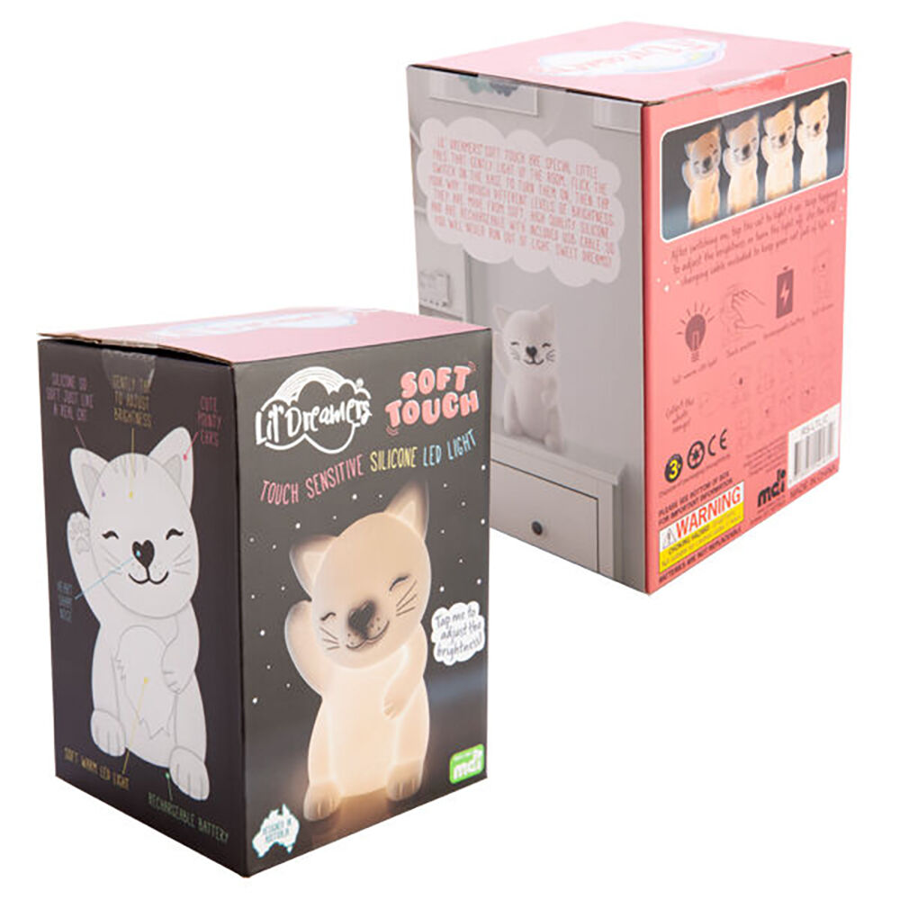 Lil Dreamers Silicone Touch Led Lamp Light Kids Bedroom Decor White Cat — image 6