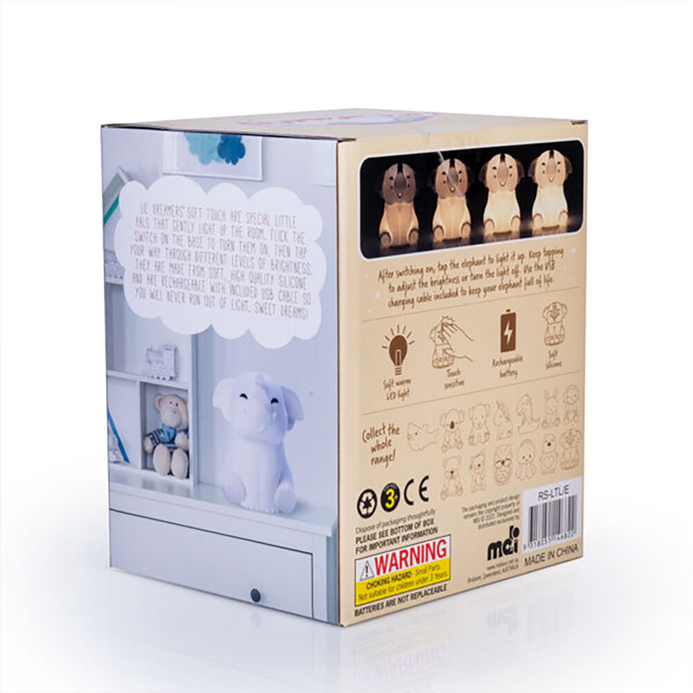 Lil Dreamers Silicone Touch Led Lamp Light Kids Room Decor White Elephant — image 6