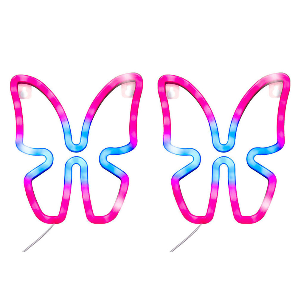Art + Tech LED Wall Light Butterfly Cute Home Decor Lamp Display 18x22cm (2 Pack)