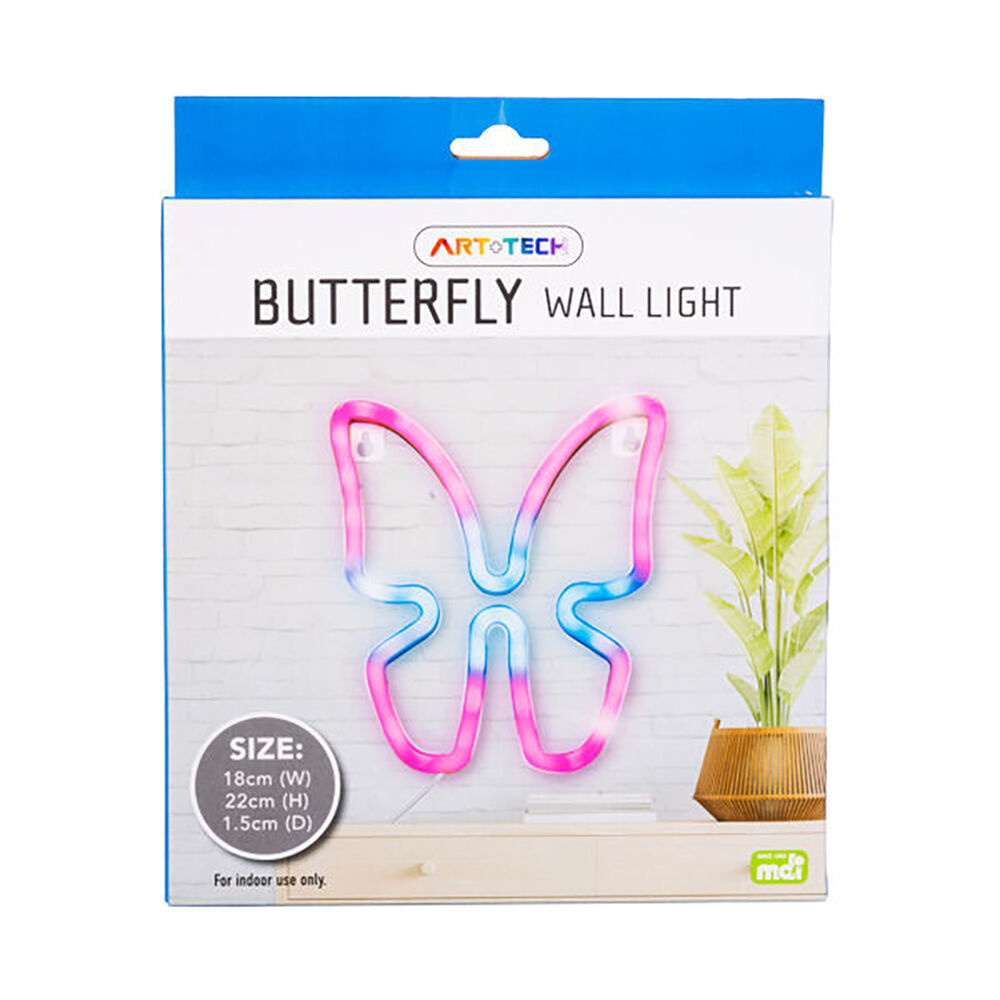 Art + Tech LED Wall Light Butterfly Cute Home Decor Lamp Display 18x22cm (2 Pack) — image 6