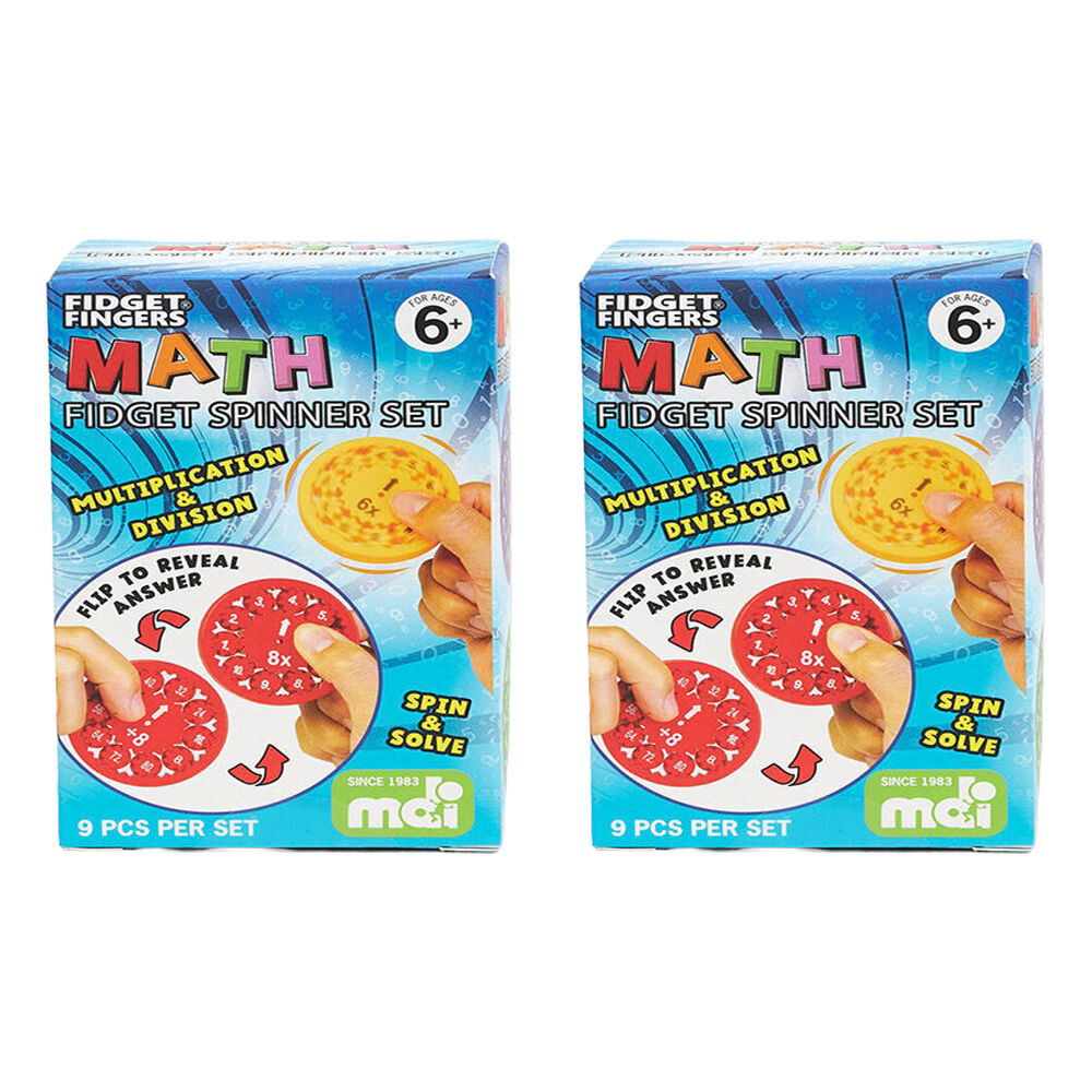Mdi Math Fidget Spinner Set Educational Sensory Toy Kids 5.5x5.5cm Assorted (2 Pack)