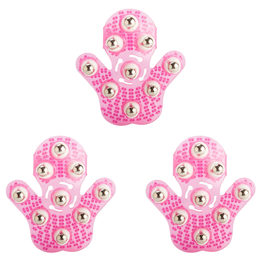 Mdi Flexible Waterproof Massage Bath Shower Glove Body Scrub Pink 15x16cm (3 Pack)