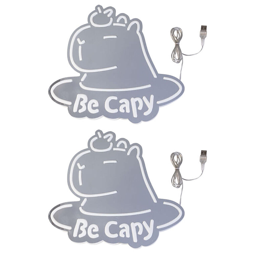 Art + Tech LED Mirror Wall Light Capybara Animal Home Decoration 28.5x3cm (2 Pack)