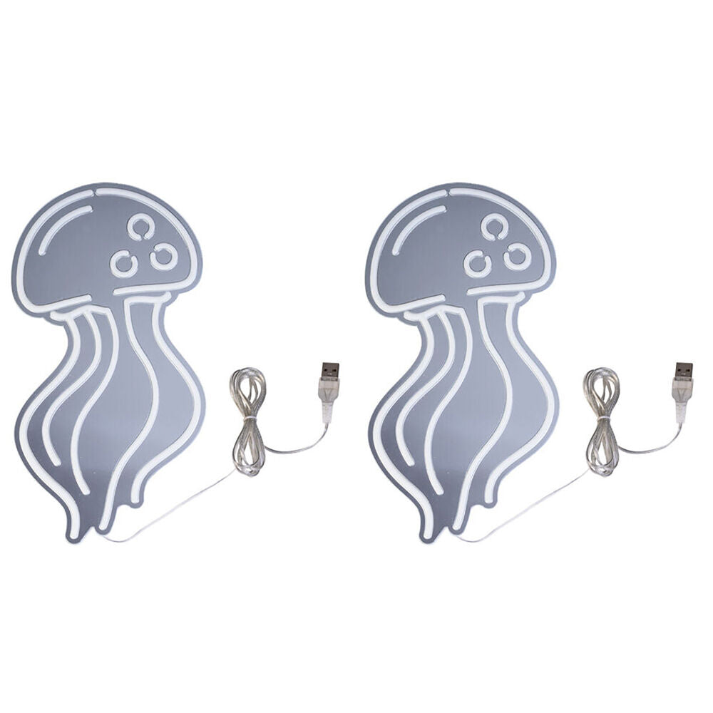 Art + Tech LED Mirror Wall Light Jellyfish Ocean Theme Mood Decoration 33cm (2 Pack)