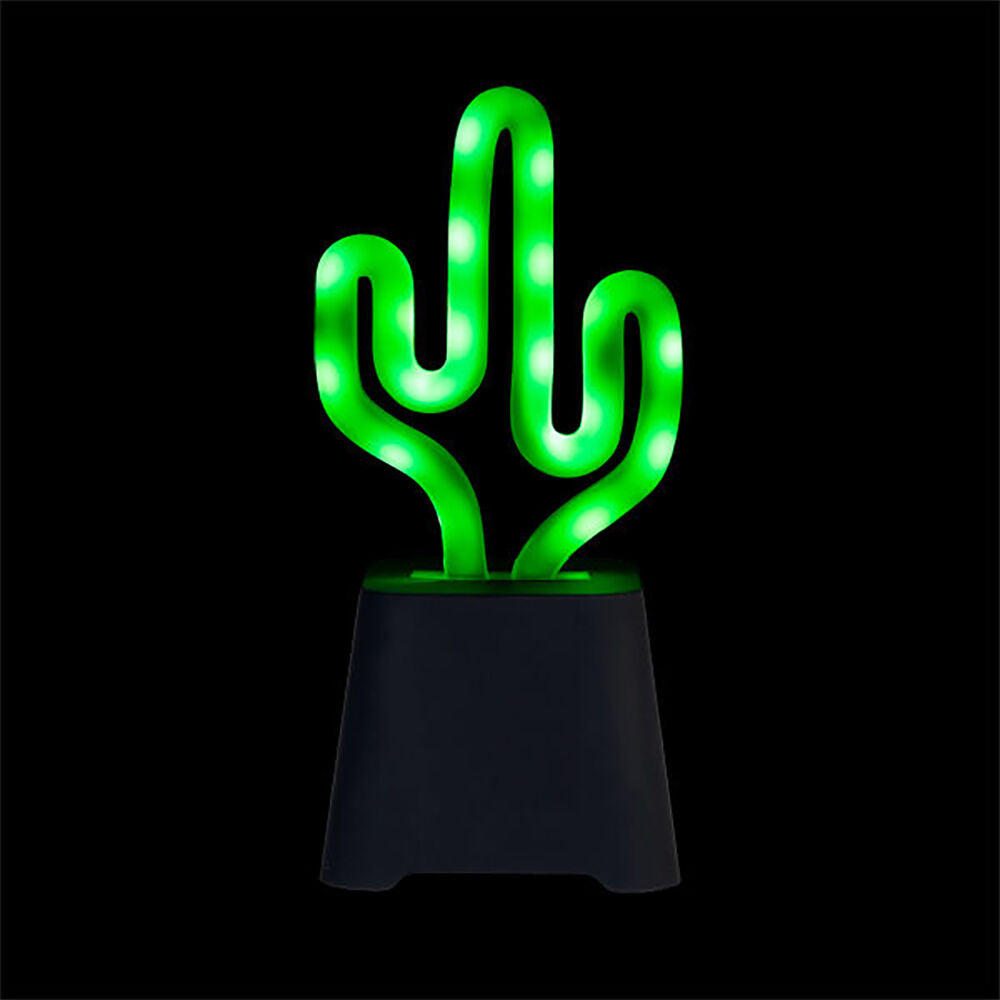 Art + Tech Neon Light Speaker Cactus Fun LED Bluetooth Mini 8.9x18.1cm Green — image 2