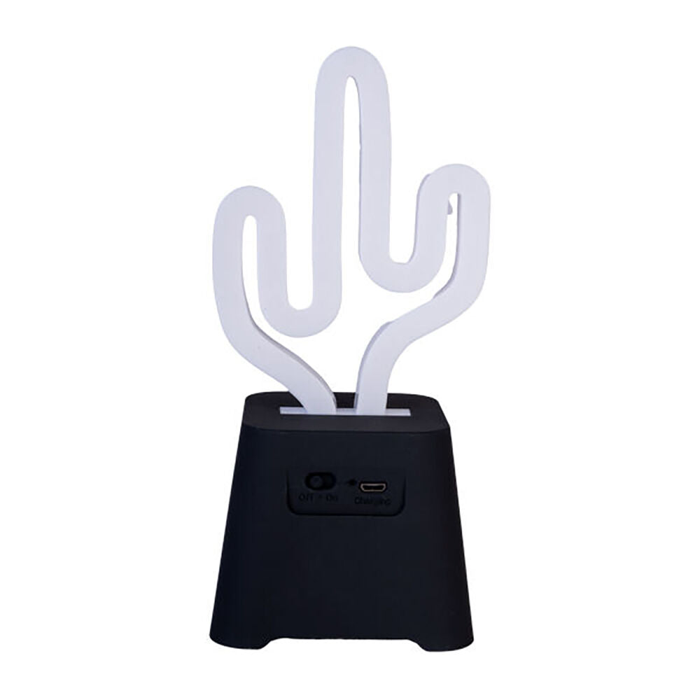 Art + Tech Neon Light Speaker Cactus Fun LED Bluetooth Mini 8.9x18.1cm Green — image 4