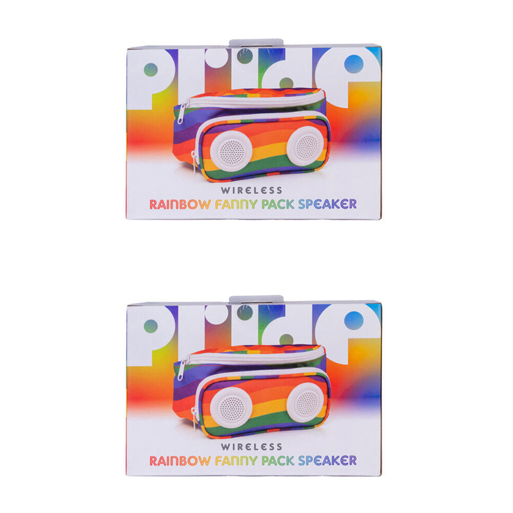 Mdi Pride Rainbow Fanny Pack and Rechargable Portable Speaker 34x14.5x4.6cm (2 Pack)