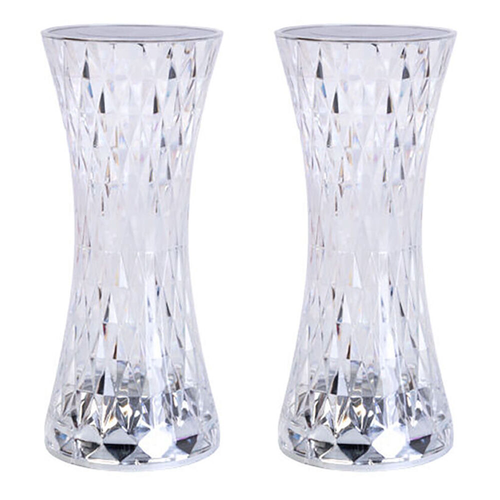 Art + Tech Sparkling Crystal Lamp 16-Colours Touch Control LED Night Light (2 Pack)
