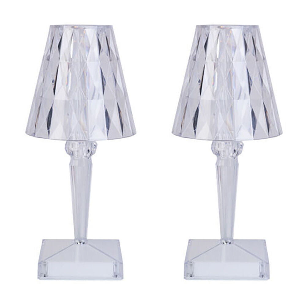 Art + Tech Sparkling Crystal Lamp 16-Colours Touch Control LED Night Light (2 Pack)