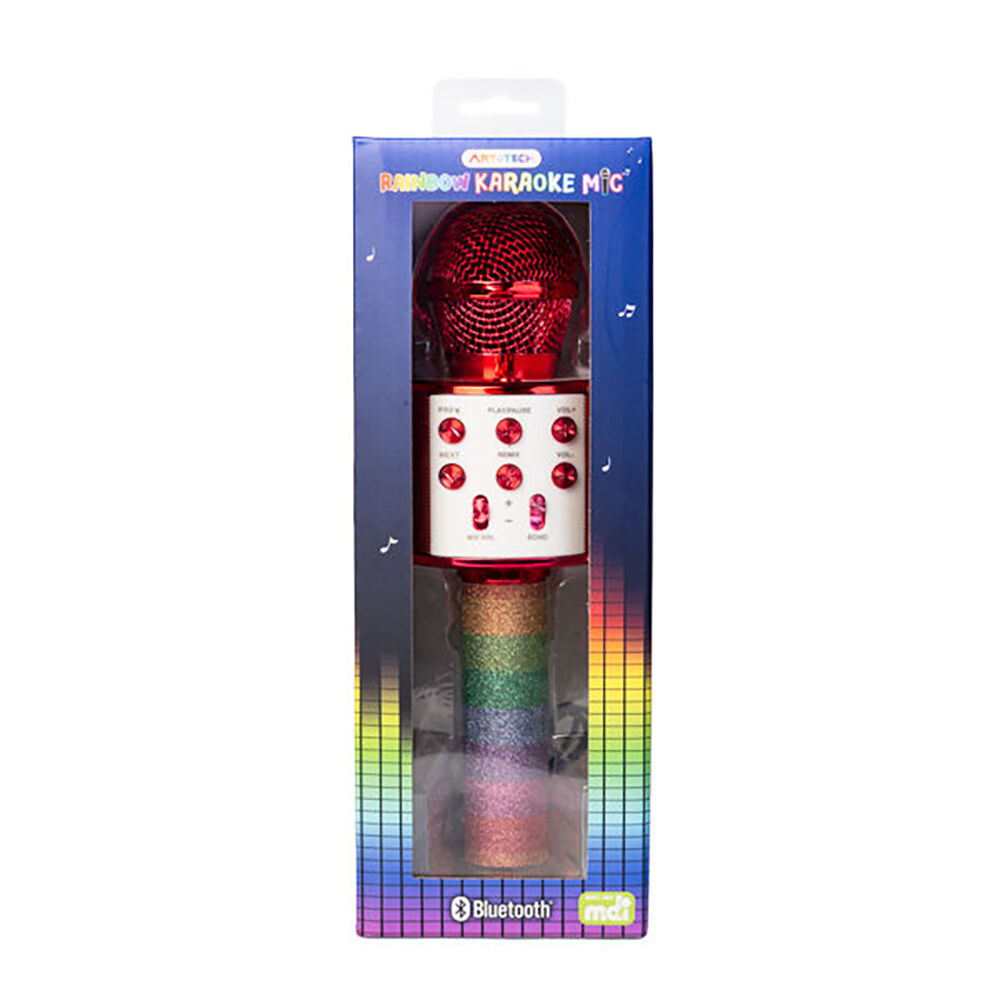 Art + Tech Rechargeable Wireless Bluetooth Karaoke Microphone Rainbow — image 5