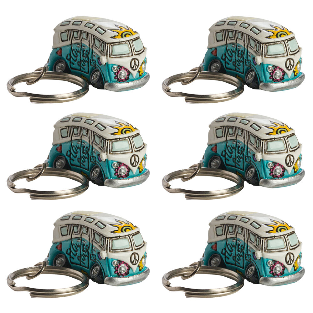 Mdi Combi Retro/Vintage Mini Bus Bag Keyring/Keychain Women's Accessory (6 Pack)