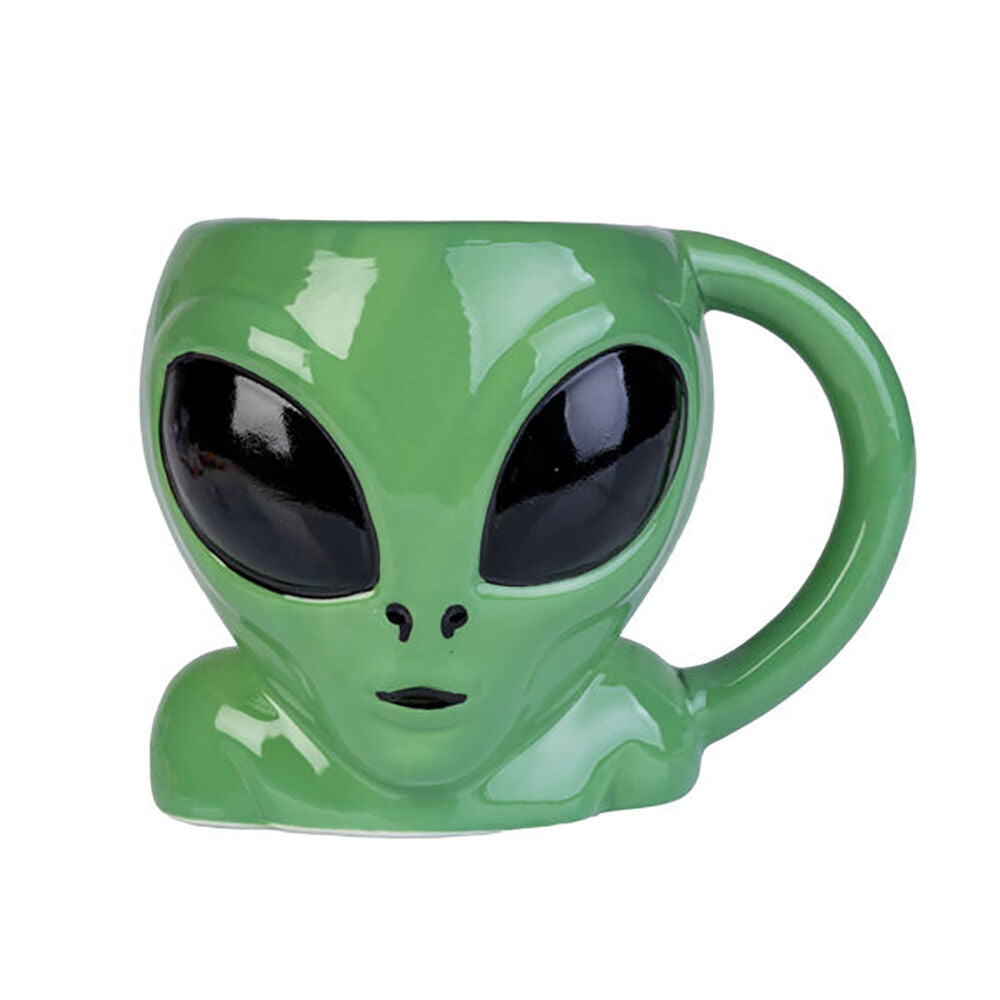 Alien 3D Alien Head Glossy Coffee/Tea Novelty Ceramic Mug 15x11.5cm Green (2 Pack) — image 2