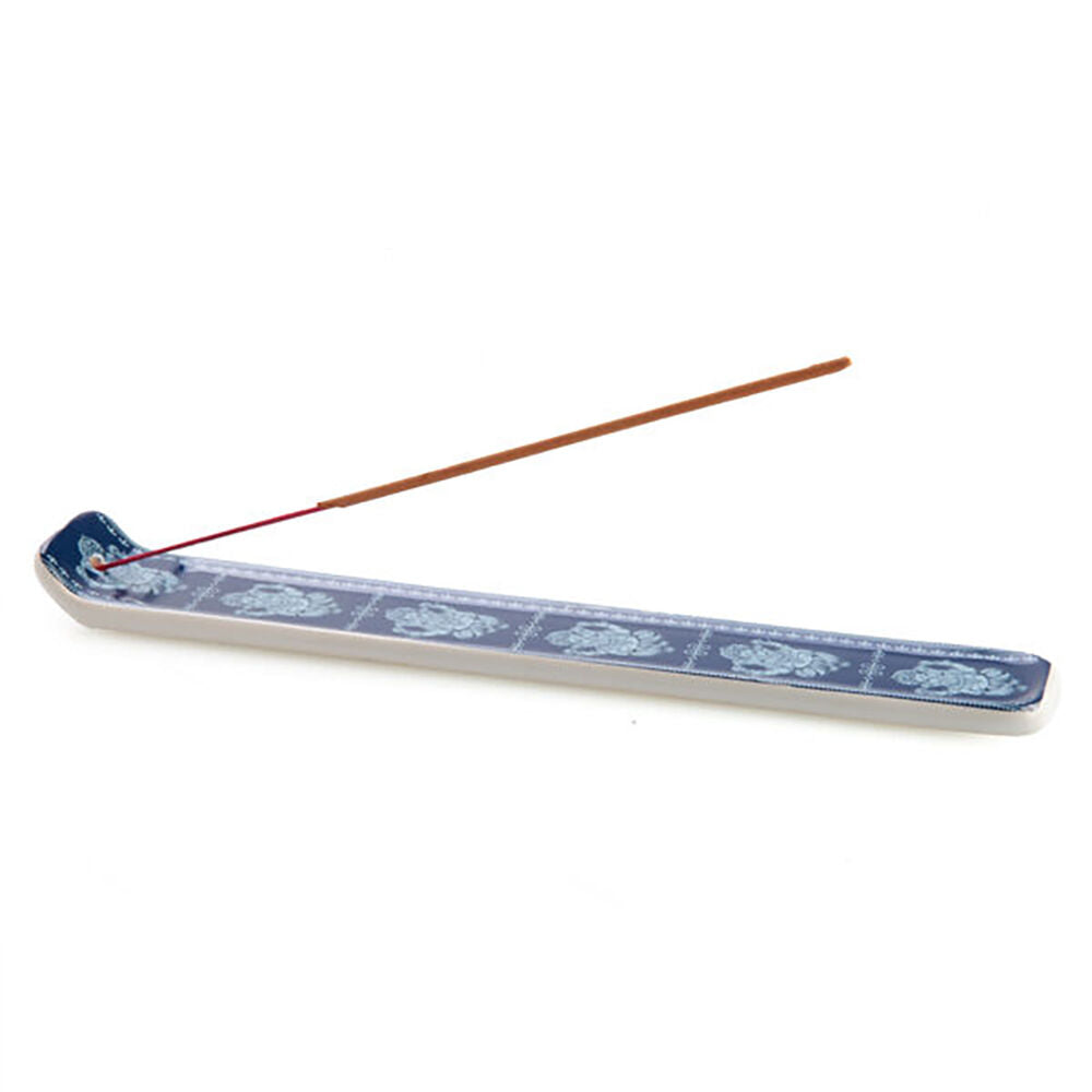 Mdi Flat Incense Burner/Incense Stick Holder Ganesha 27x4.5cm White/Blue — image 2