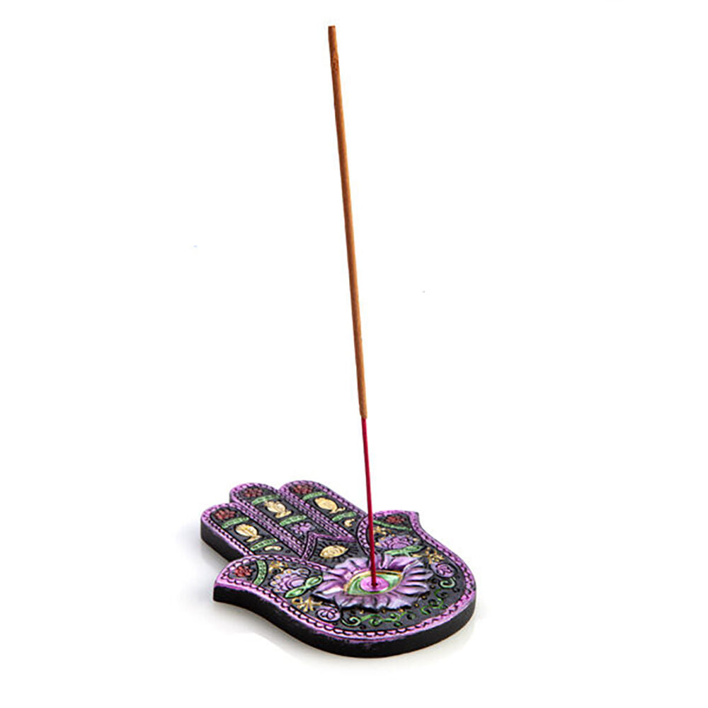 Mdi Flat Incense Burner/Incense Stick Holder Dish Home Decor Hamsa 13x2.5cm — image 2