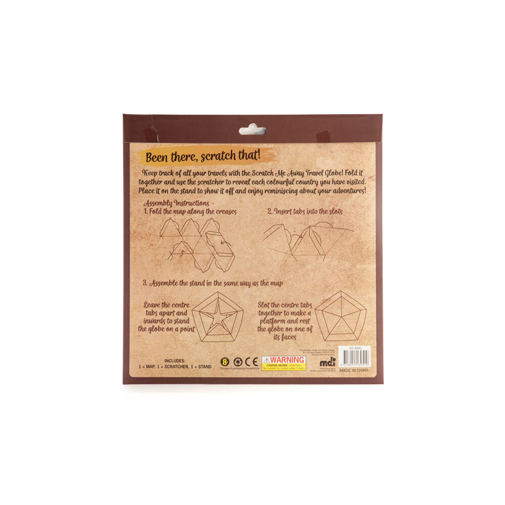 Mdi DIY Scratch Me Away World Travel Globe Map w/ Stand 26x26x26cm (2 Pack) — image 6