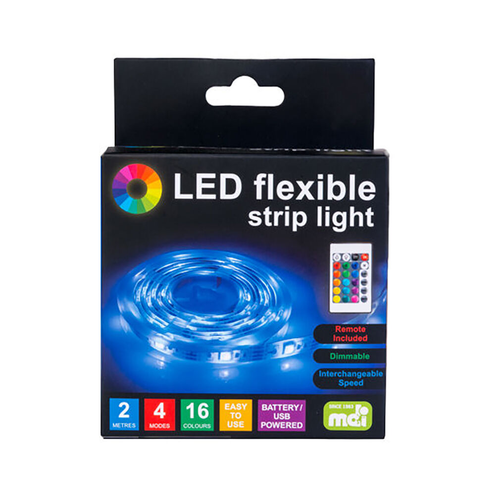 Mdi LED Flexible Strip Light Room Accent Mood Lighting Tape Decor 200x2.5cm