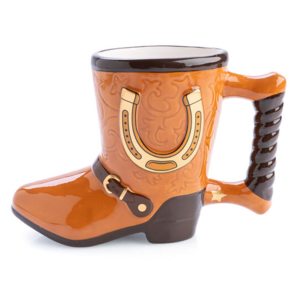 Mdi 3D Boss Cowboy Boot Ceramic Coffee/Tea Novelty Mug 16.5x11.5cm Orange (2 Pack) — image 3